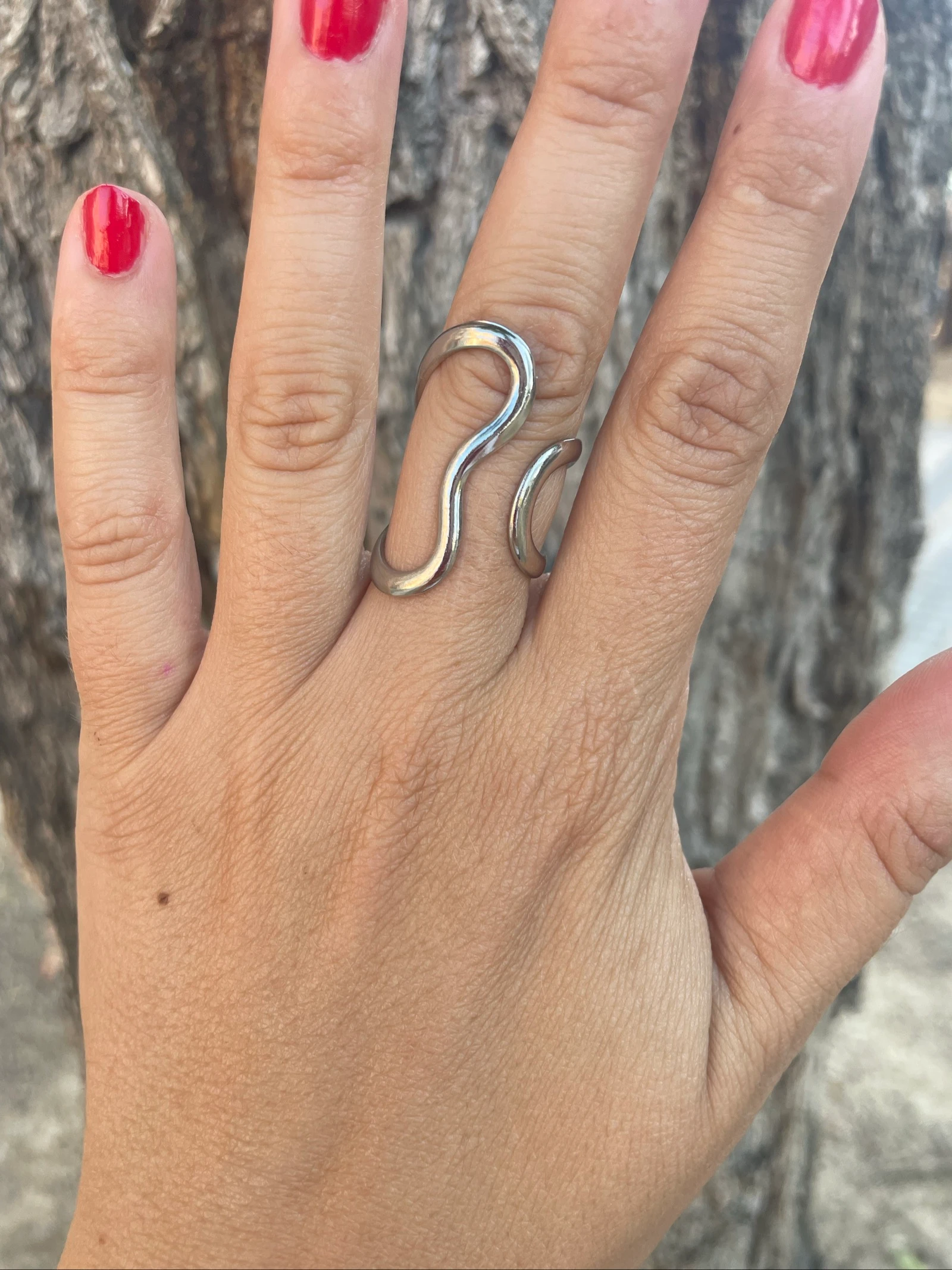 Anillo acero inoxidable plateado 